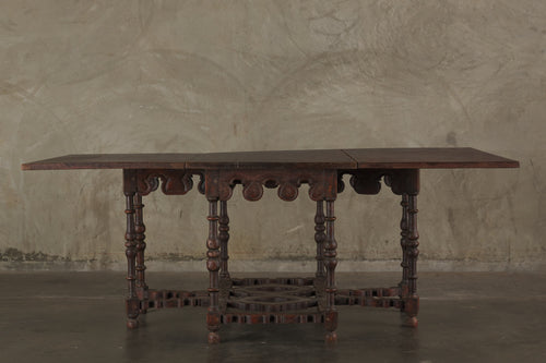 RARE ITALIAN FOLDING CENTER TABLE WITH DRAWER